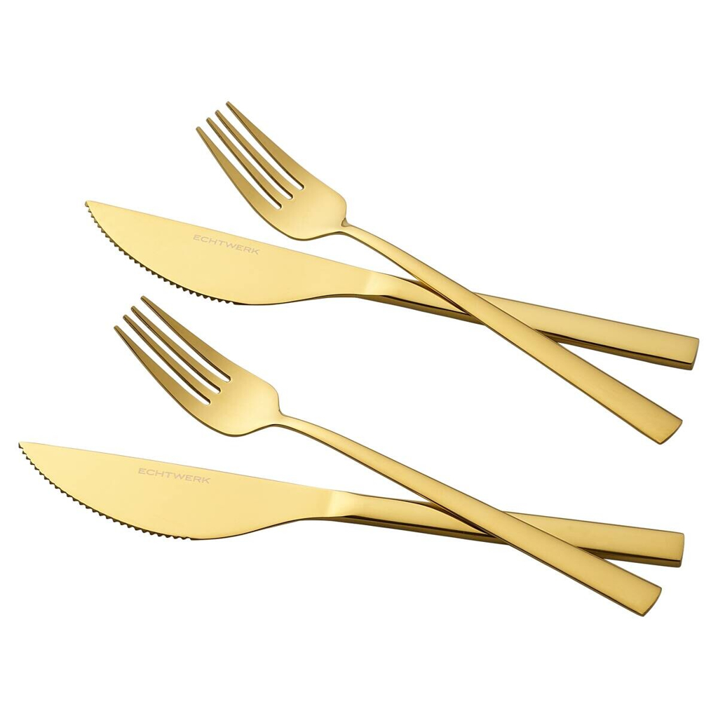 ECHTWERK Besteckset gold Edelstahl 4 tlg.