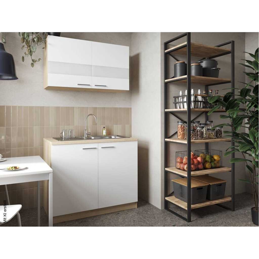Anbauküchen-Set Merle weiß B/H/T: ca. 100x200x60 cm