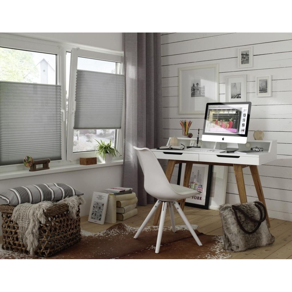Boviva Spannplissee silber B/L: ca. 55x130 cm