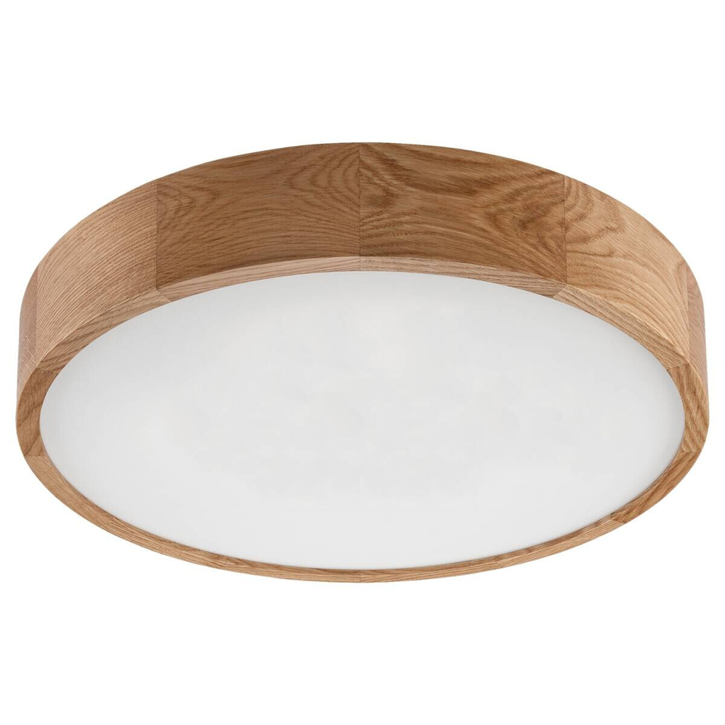 Lamkur Deckenleuchte Eiche Glas Holz B/H/L: ca. 48x48x10 cm