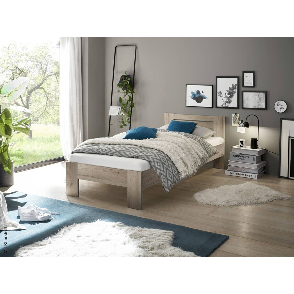 Futonbett Cannes Eiche San-Remo Nachbildung Liegefläche B/L: ca. 90x200 cm