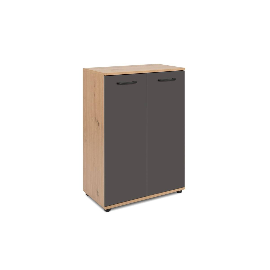Kommode Kerry 01B Eiche Artisan Nachbildung anthrazit B/H/T: ca. 60x85x35 cm
