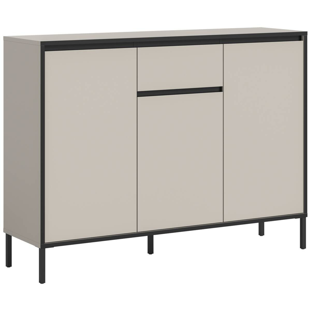 Kommode Tron Kaschmirgrau Nachbildung schwarz B/H/T: ca. 136x101x38 cm