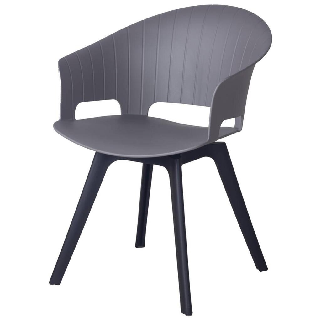 Drehstuhl Birte grau schwarz Kunststoff B/H/T: ca. 52x82x55 cm