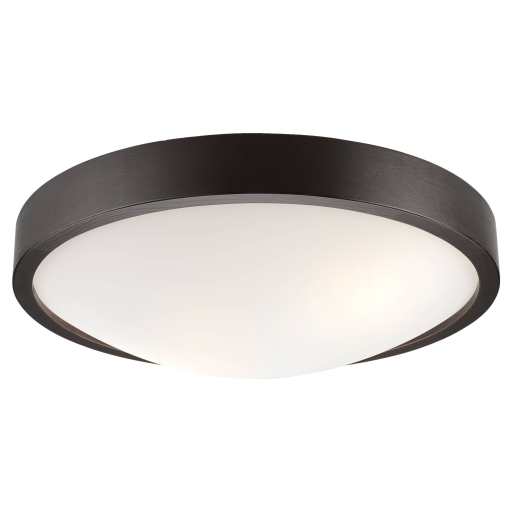 Lamkur Deckenleuchte dunkelbraun Glas Holz B/H/L: ca. 38,5x12x38,5 cm 2 Brennstellen