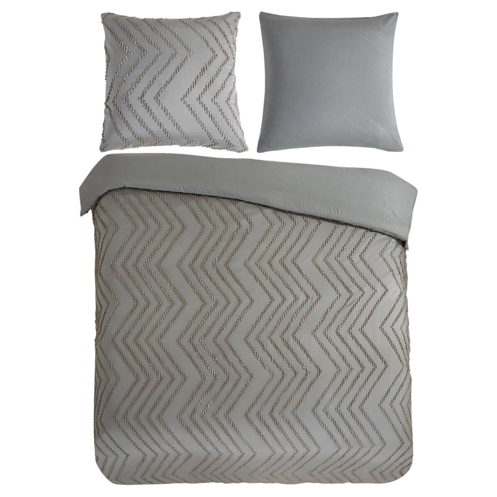 Microfaser Bettwäsche Zigzag taupe Polyester B/L: ca. 200x200 cm