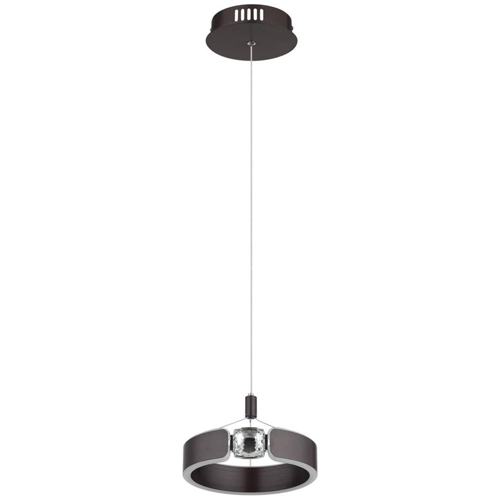 GLOBO LED-Pendelleuchte bronze Opal Metall Acryl H/L: ca. 125x22 cm