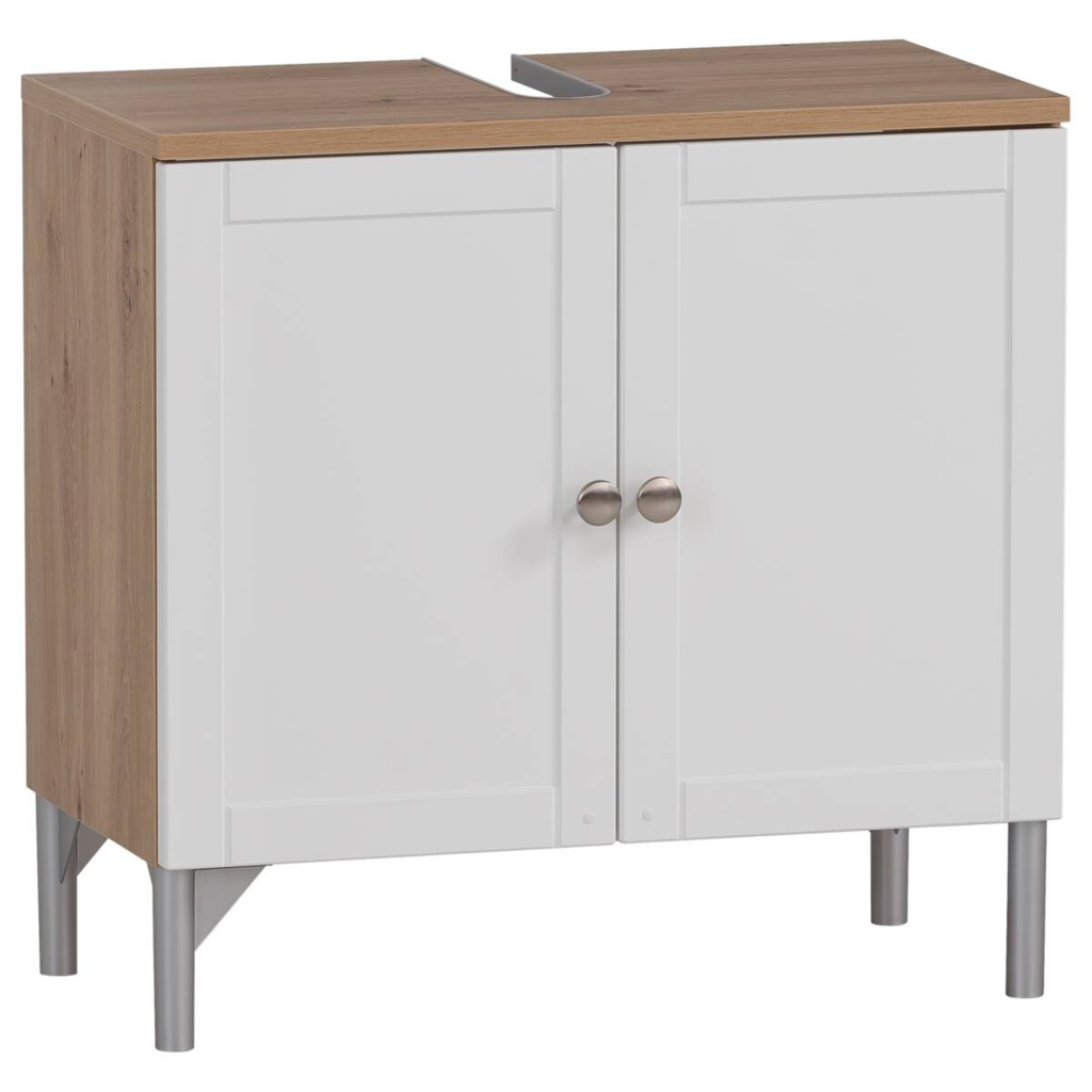 Waschbeckenunterschrank Jesper Eiche Artisan Nachbildung weiß matt B/H/T: ca. 60,2x58,5x32 cm