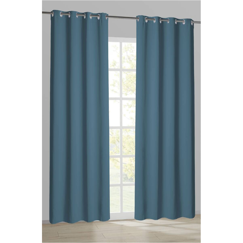 Ösenvorhang Verona blau B/L: ca. 140x245 cm