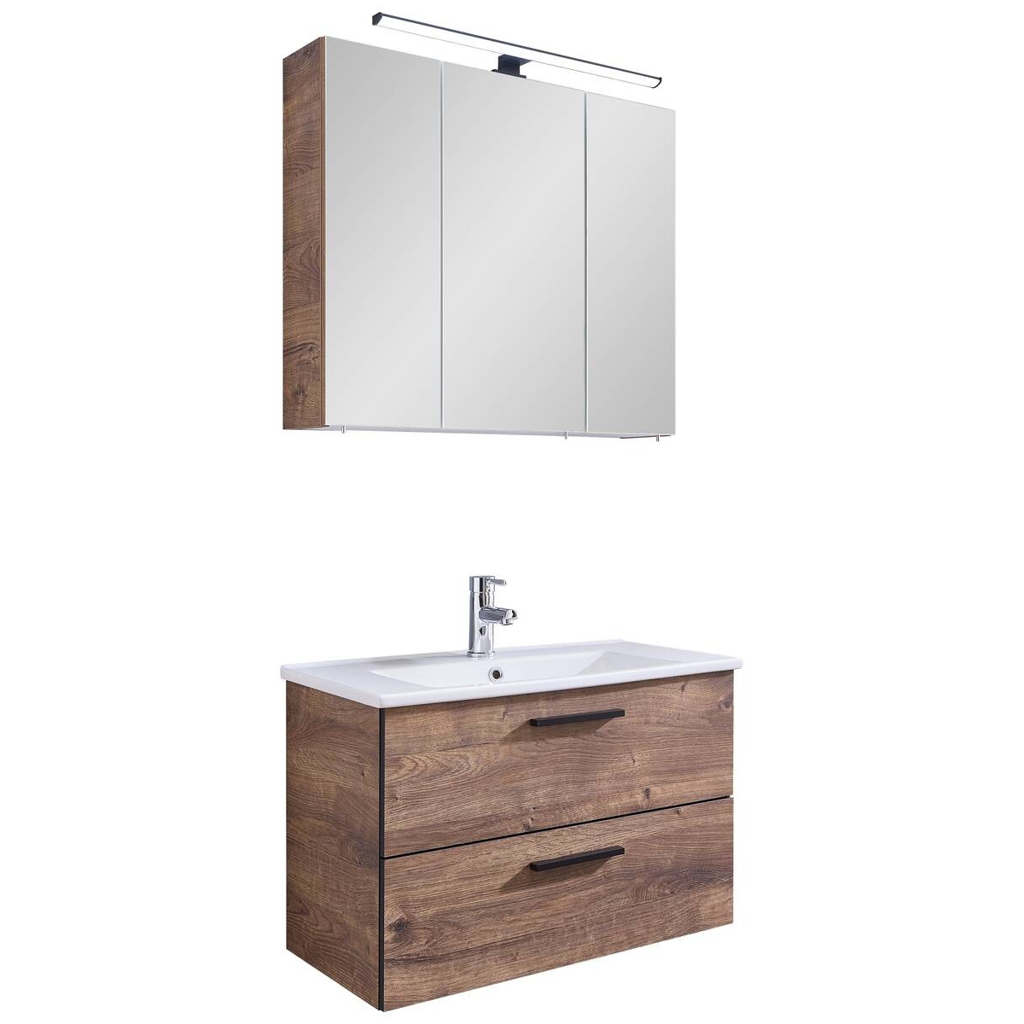 Badezimmer-Set Quickset 374 Eiche Ribeck Nachbildung B/H/T: ca. 75x200x45 cm