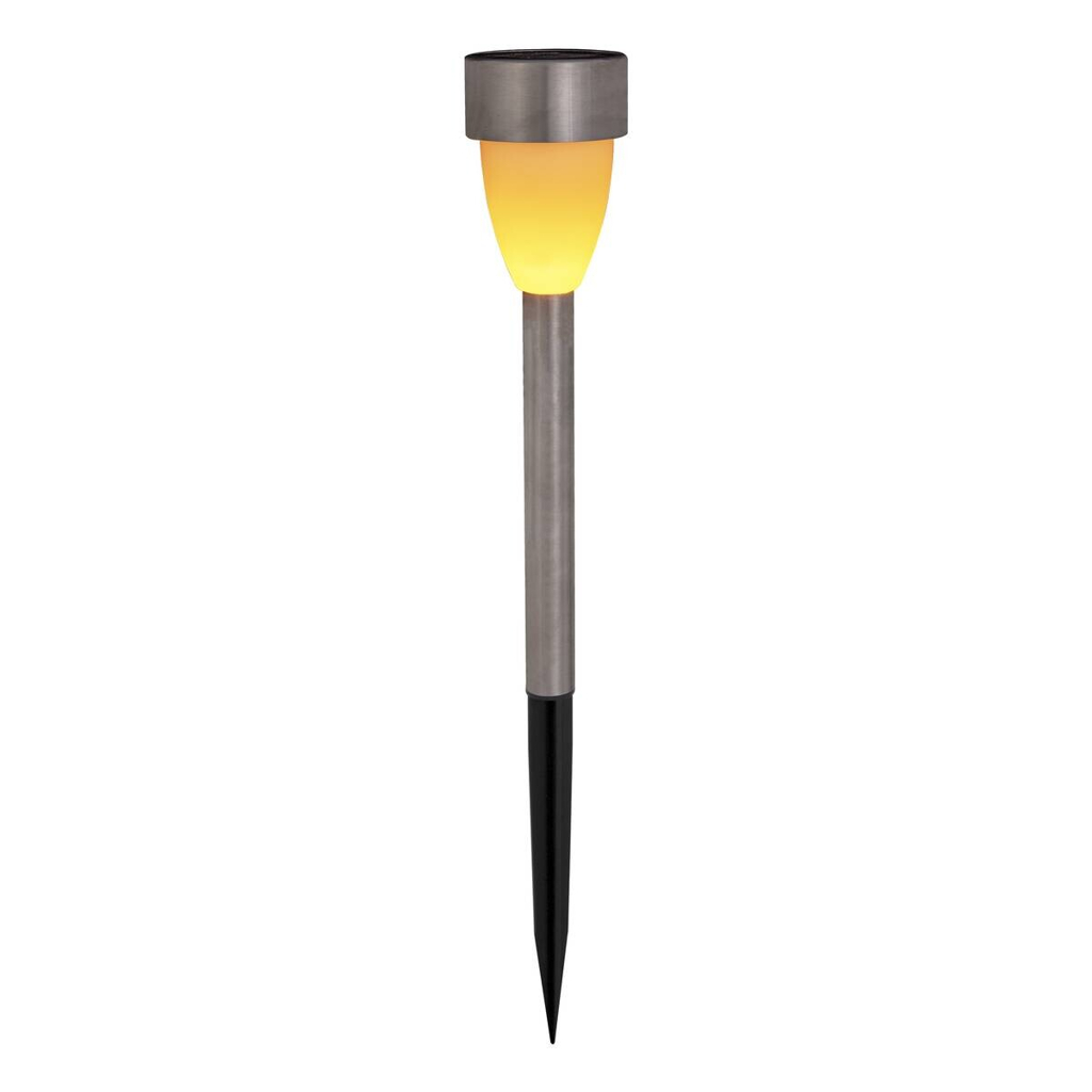 Solarleuchte Edelstahloptik Kunststoff H/D: ca. 36,2x5,5 cm