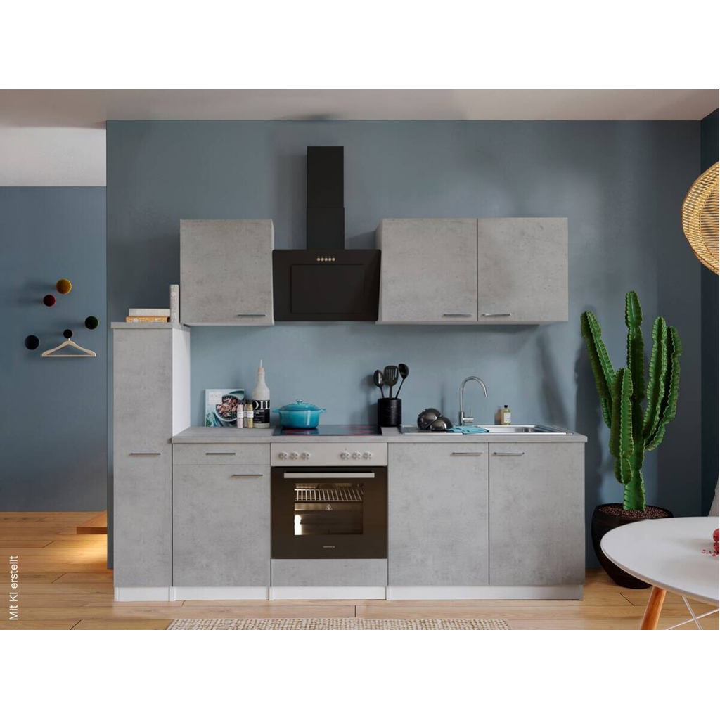 Respekta Küchenblock Malia Beton Optik B/H/T: ca. 240x200x60 cm