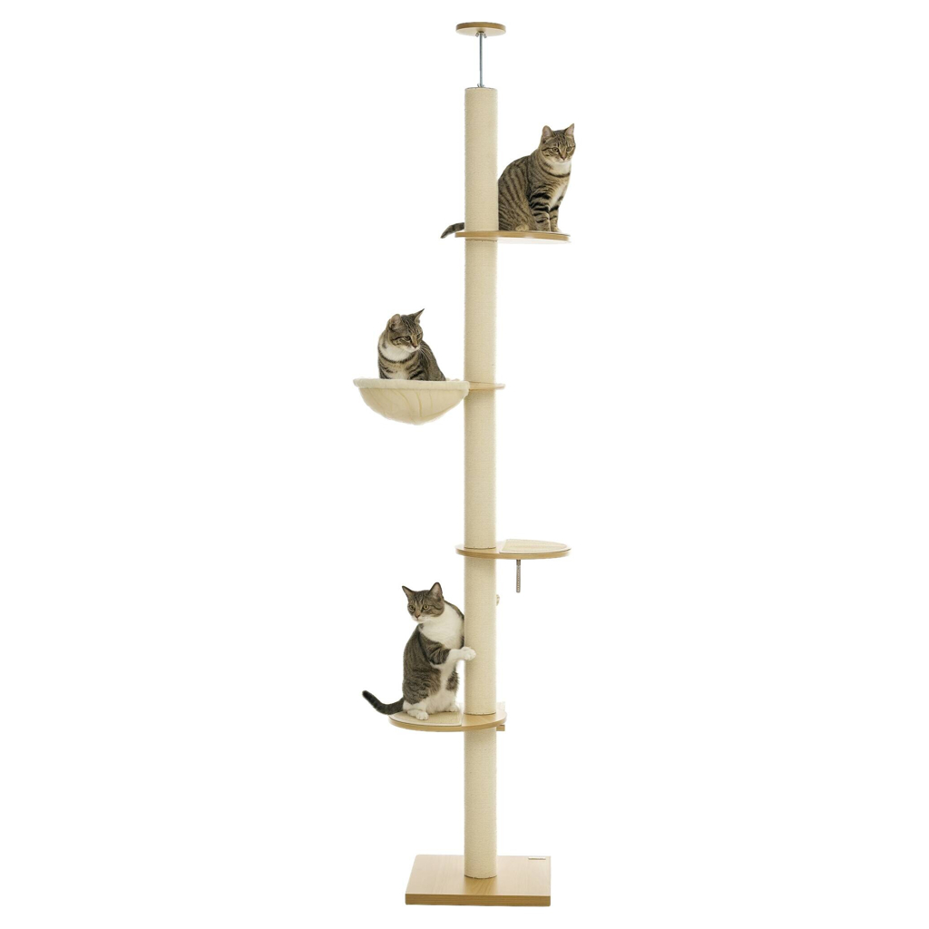 PawHut Kratzbaum Eiche Polyester B/H/L: ca. 40x250x40 cm