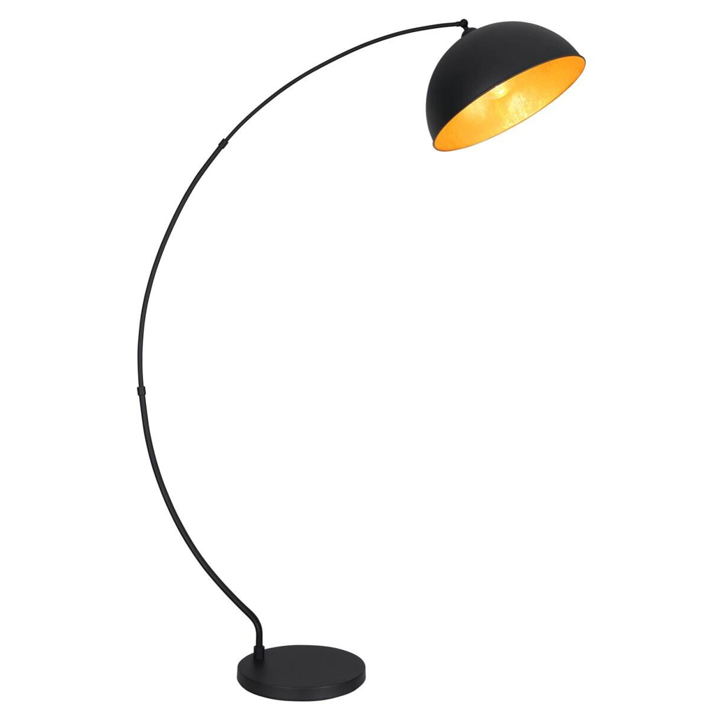 GLOBO Stehlampe gold schwarz Metall B/H/T: ca. 45x182x115 cm E27 1 Brennstellen