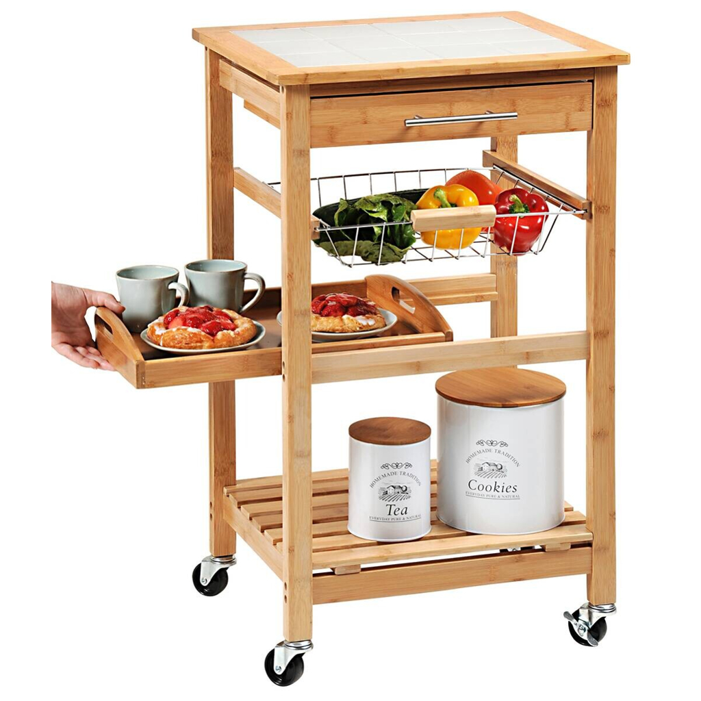 KESPER Küchenwagen natur Bambus B/H/L: ca. 38x49x81 cm