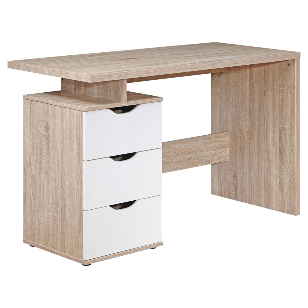 Schreibtisch Eiche Sonoma Nachbildung weiß B/H/T: ca. 120x76x53 cm