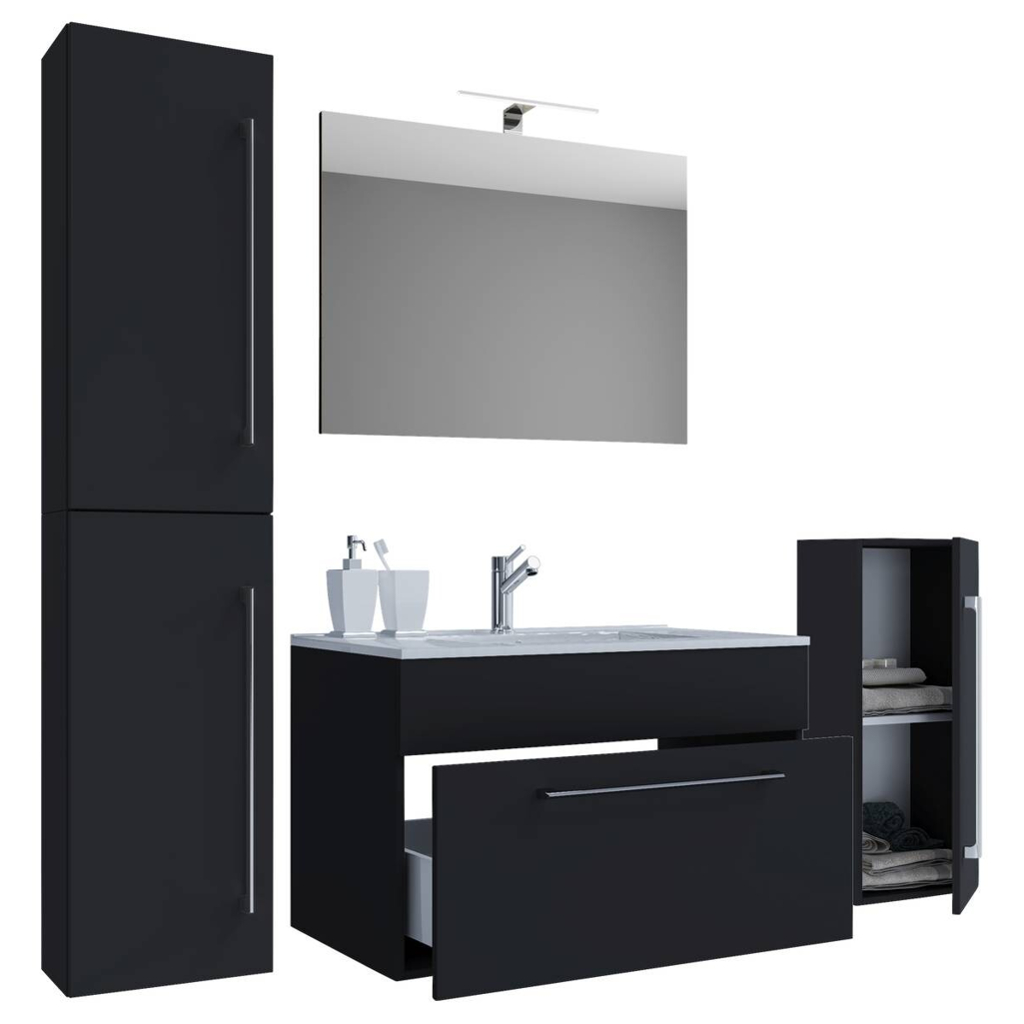 Waschplatz 5tlg-Badinos schwarz B/H/T: ca. 60x50x46 cm