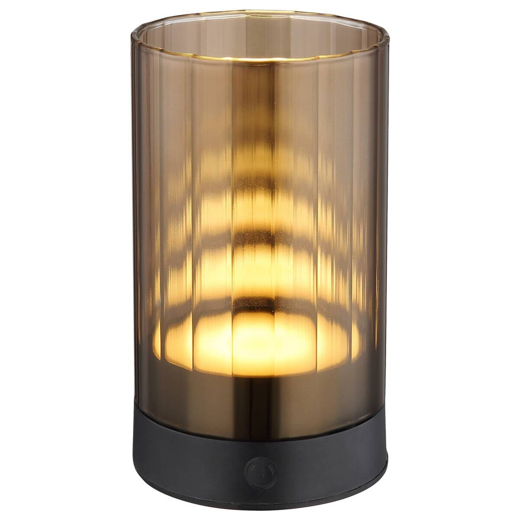 GLOBO LED-Tischleuchte braun schwarz Glas H/D: ca. 14x8 cm