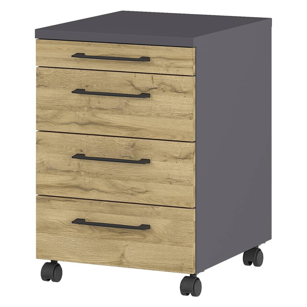 Rollcontainer 4251-564 Eiche Grand-Son Nachbildung Graphit B/H/T: ca. 42x61x49 cm