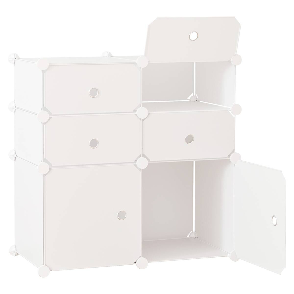 HOMCOM Schuhregal weiß Metall B/H/L: ca. 37x75x73 cm