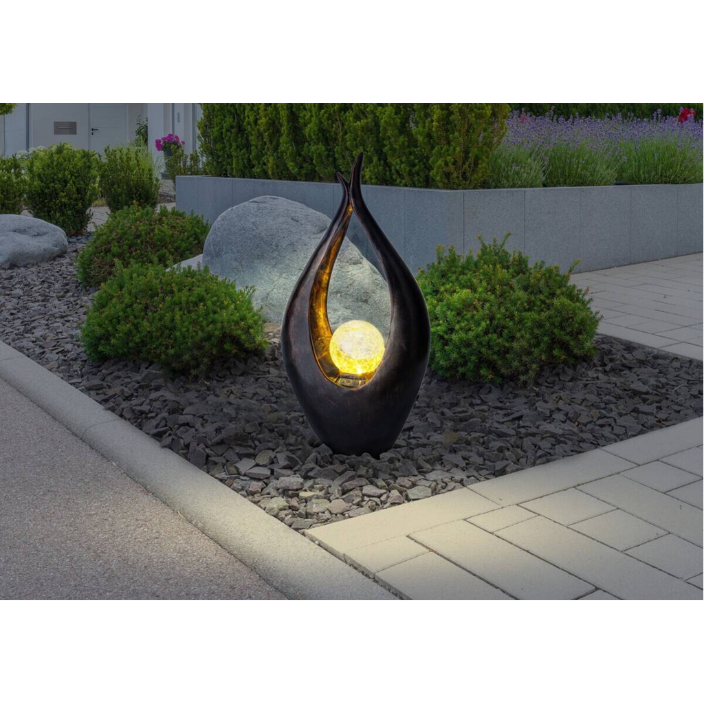 LED-Solarleuchte bronze Kunststoff B/H/T: ca. 13x50x26,5 cm