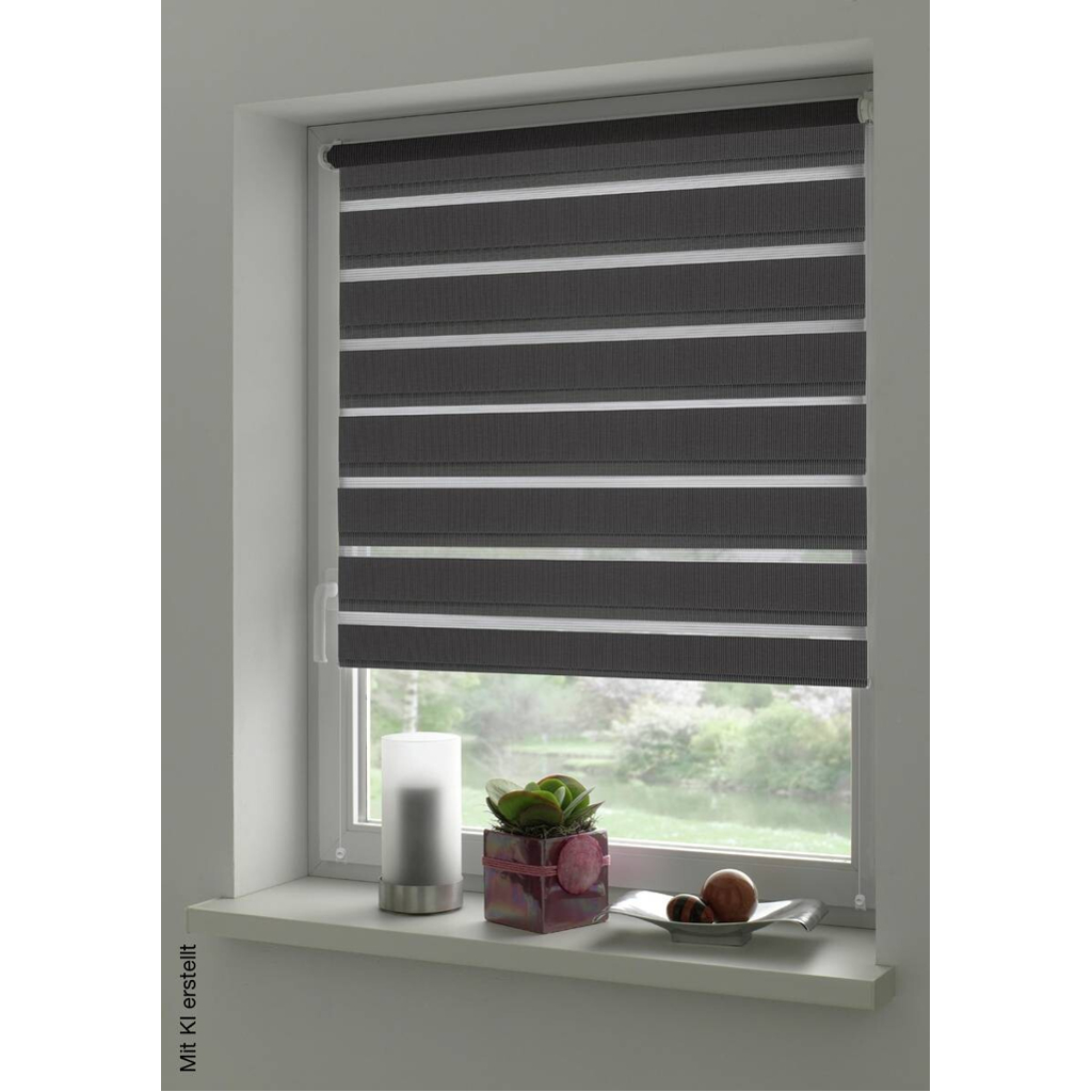 Doppelrollo Easyfix anthrazit B/L: ca. 60x150 cm