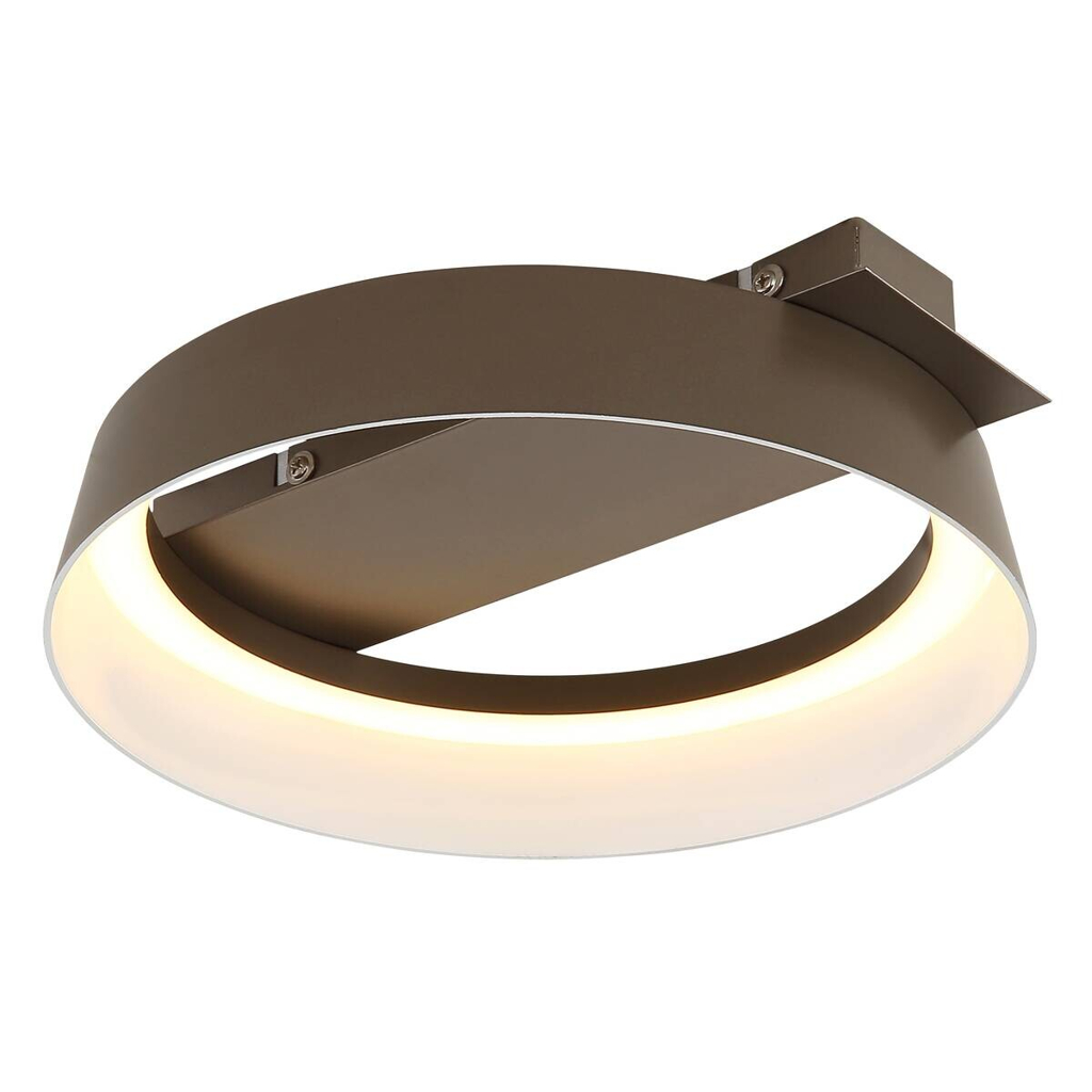 GLOBO Deckenleuchte kaffee Opal Metall Kunststoff B/H/L: ca. 25x7,5x26 cm 1 Brennstellen