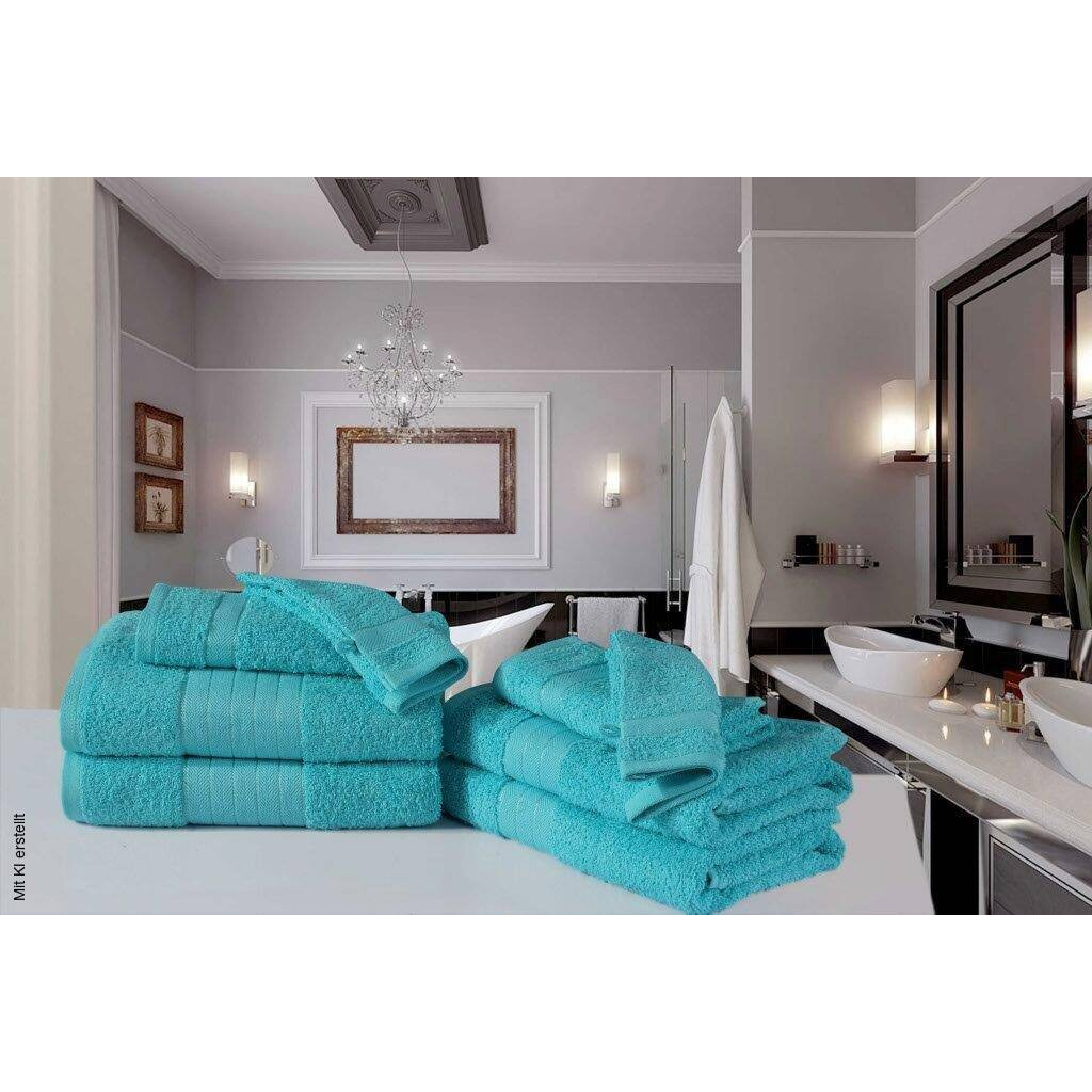 Good Morning Frottier-Set 8-teilig aqua Baumwolle 597443304