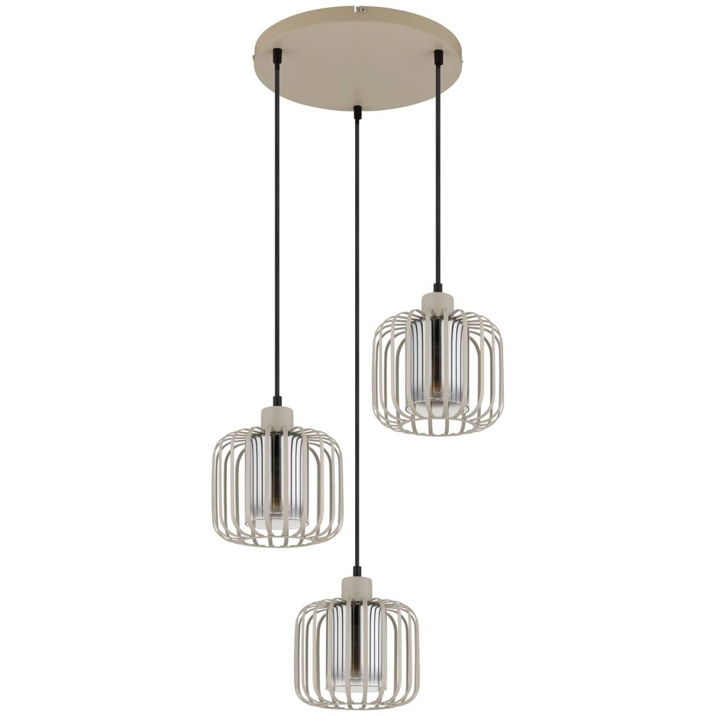 GLOBO Pendelleuchte Metall H/D: ca. 120x44 cm E27 3 Brennstellen