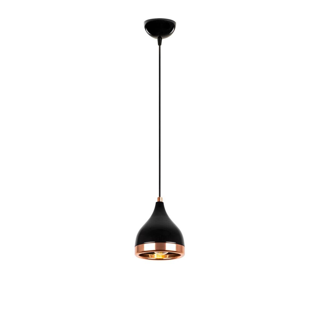 Opviq Pendelleuchte Yildo Kupfer schwarz Metall B/H/T/L/D: ca. 15x135x15x15x15 cm E27 1 Brennstellen
