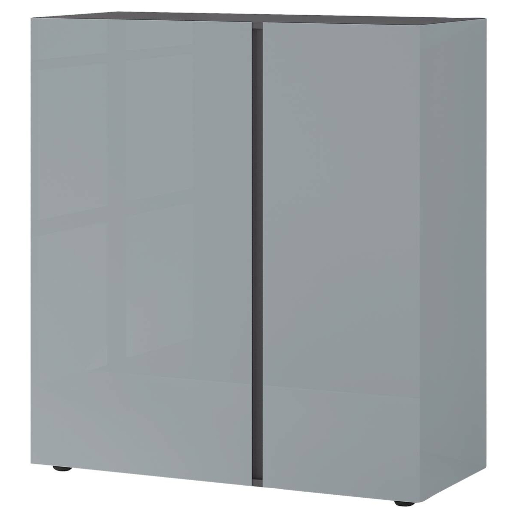 Kommode Mesa Graphit Nachbildung Silbergrau Hochglanz B/H/T: ca. 94x103x43 cm