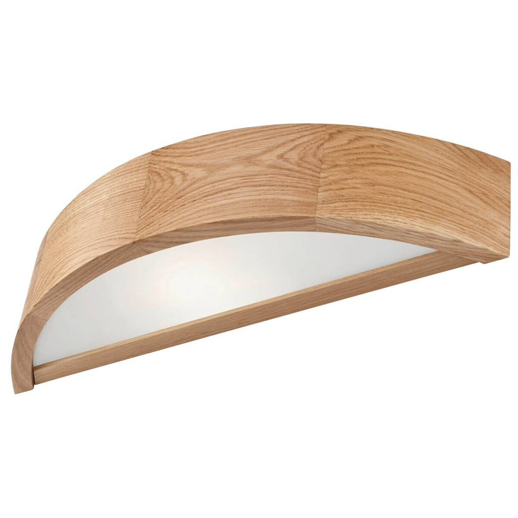 Lamkur Deckenleuchte EVELINE WALL Eiche Glas Holz H/L: ca. 8x40,5 cm E27 1 Brennstellen