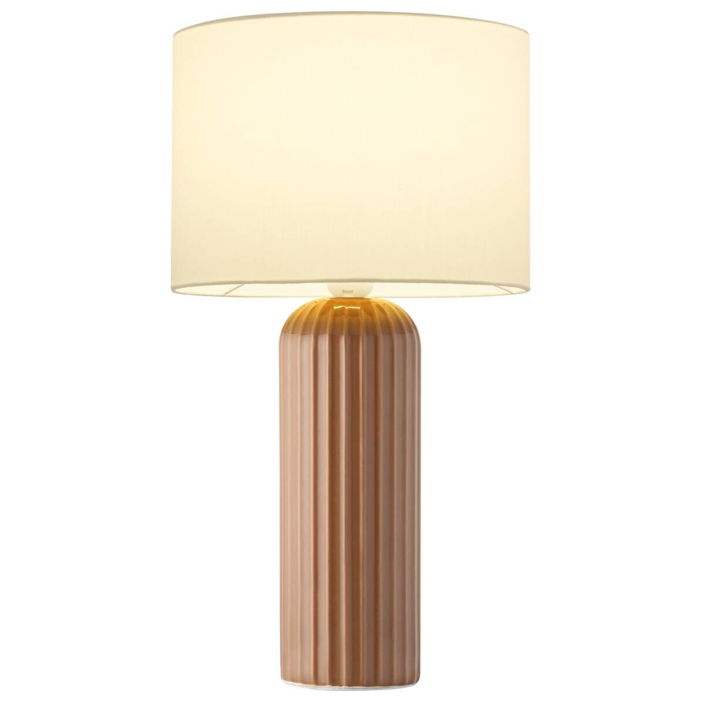 Reality Tischleuchte Blaire mokka beige Keramik Stoff B/L: ca. 20x36 cm