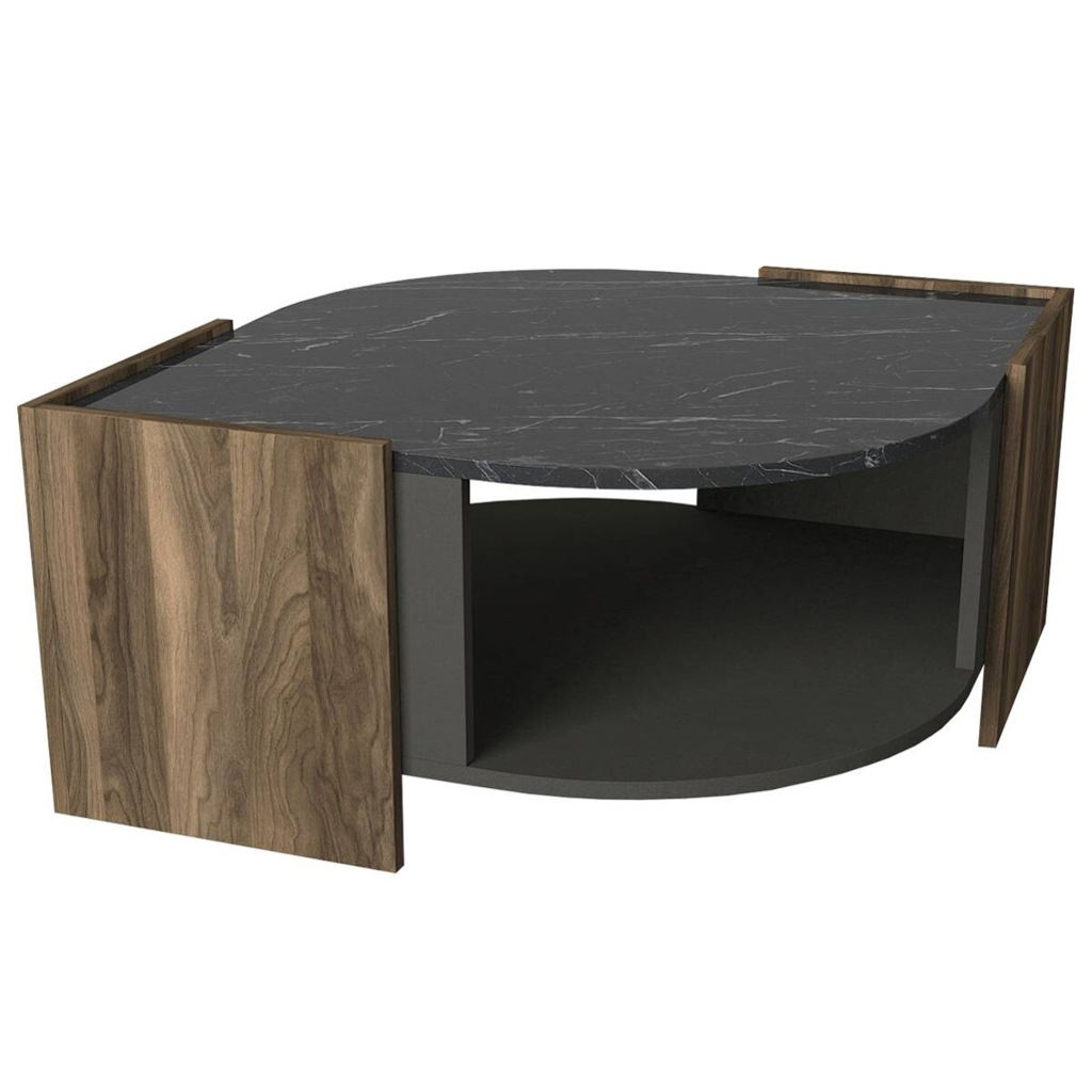 Couchtisch Marbel walnuss Nachbildung Marmoroptik