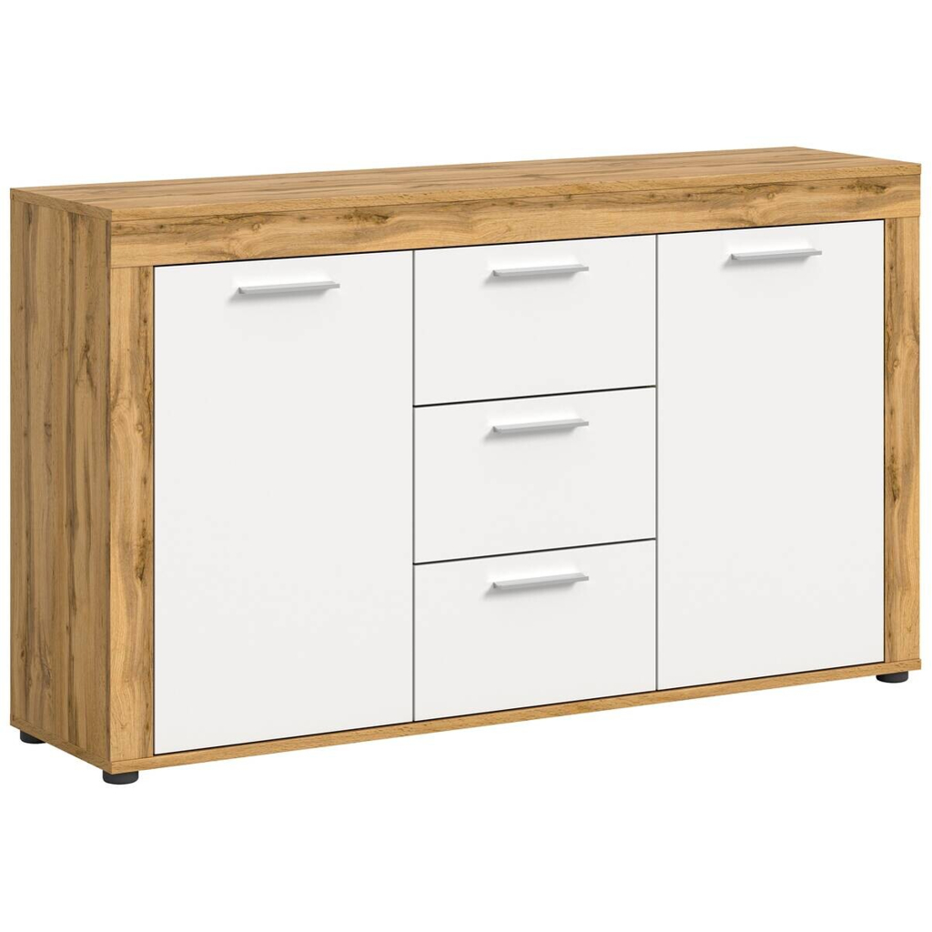 Sideboard Jam Eiche Wotan Nachbildung weiß B/H/T: ca. 125x80x35 cm