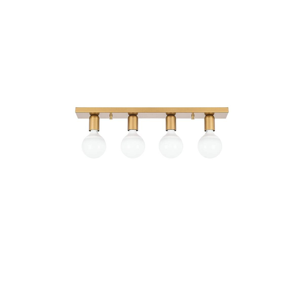 Opviq Deckenleuchte gold Metall B/H/T/L: ca. 60x10x10x60 cm E27 4 Brennstellen