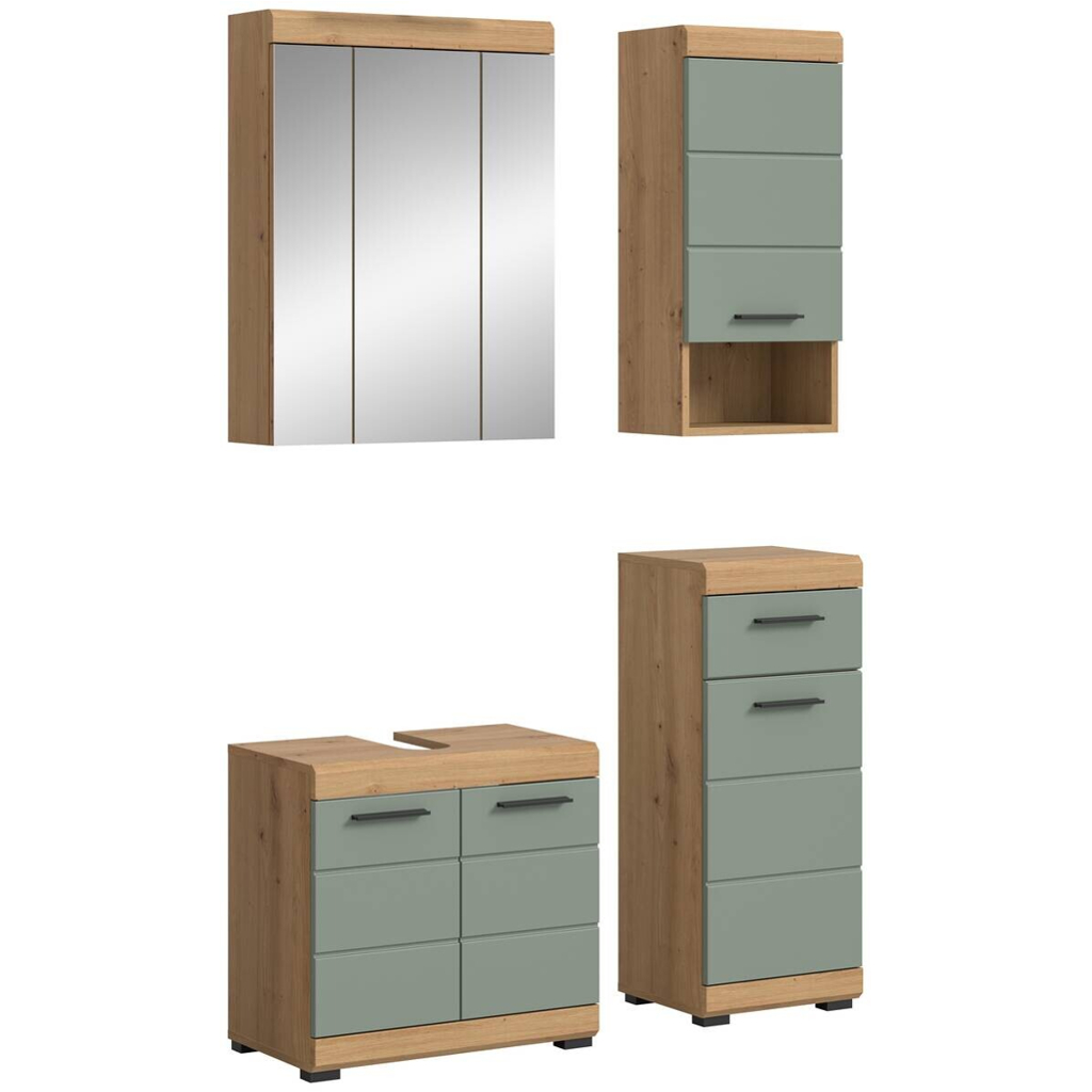Badezimmer-Set Scout Eiche Artisan Nachbildung salbei Nachbildung B/H/T: ca. 112x191x34 cm