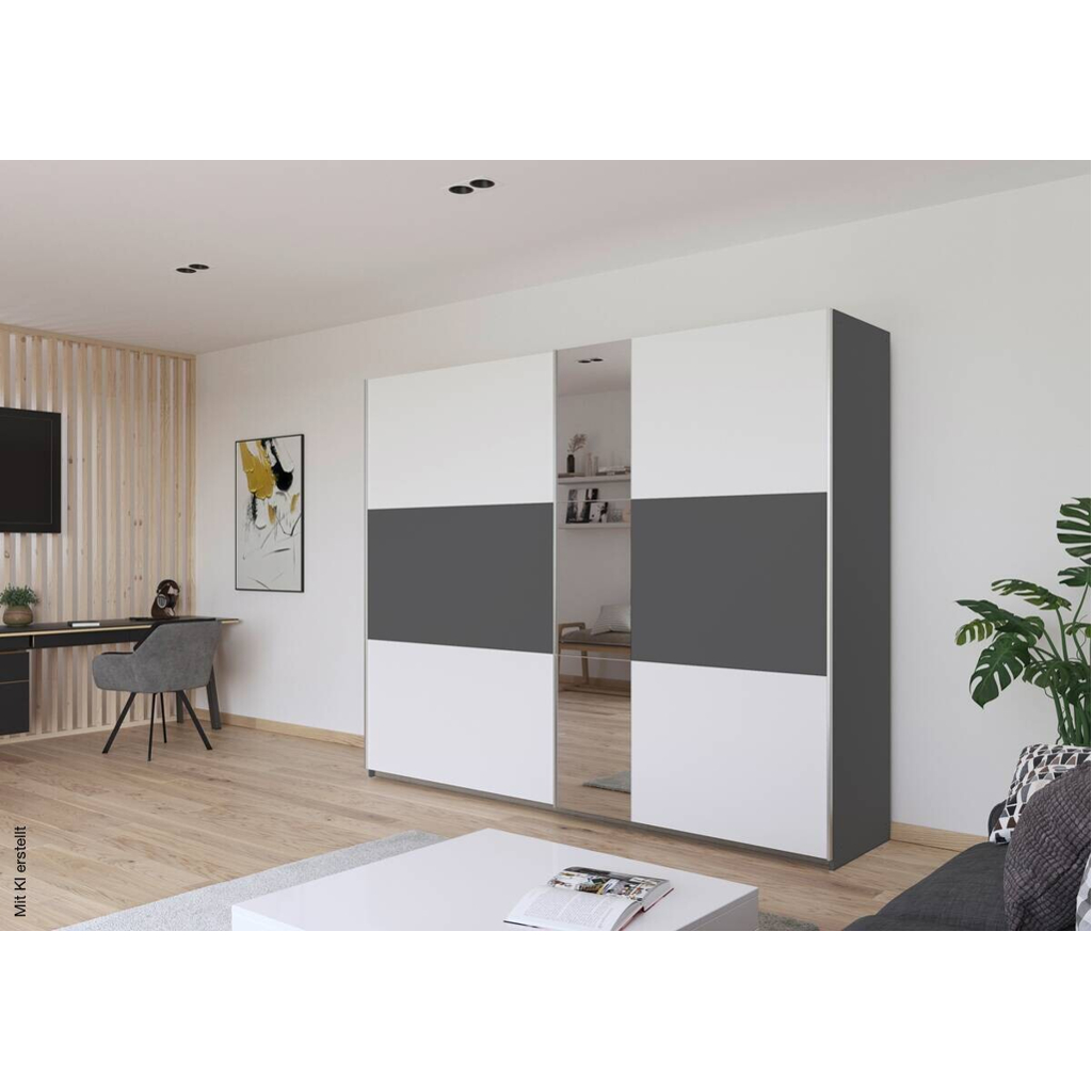 Kleiderschrank Oslo Alpinweiß grau B/H/T: ca. 261x210x59 cm