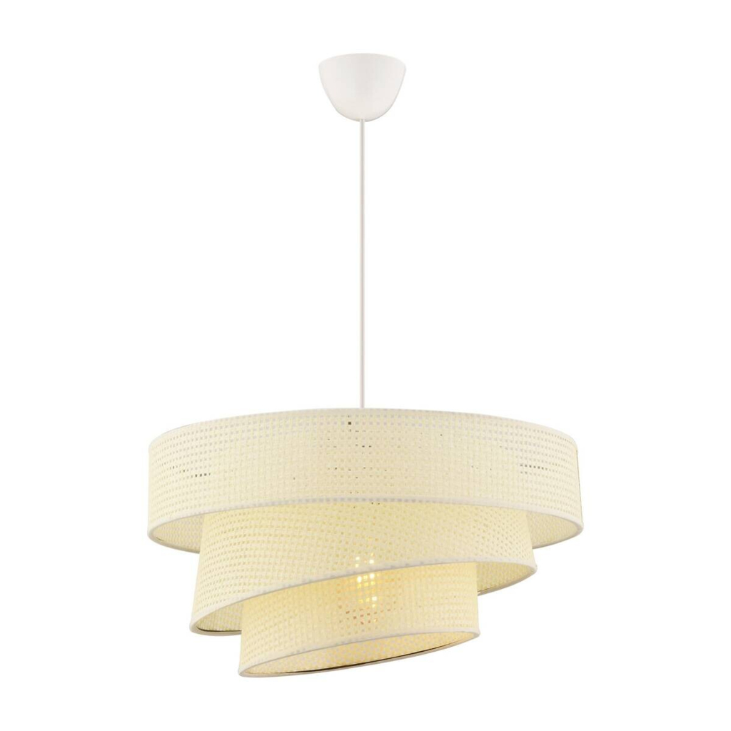 Opviq Pendelleuchte Couper weiß Metall Baumwolle B/H/L: ca. 40x72x40 cm E27 1 Brennstellen