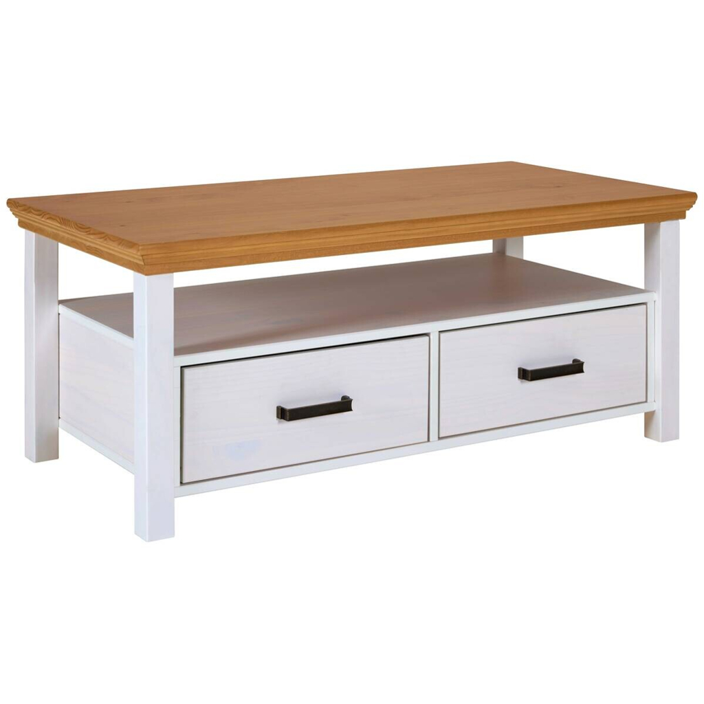 Couchtisch Maluno weiß lackiert B/H/L: ca. 60x48,8x119,4 cm