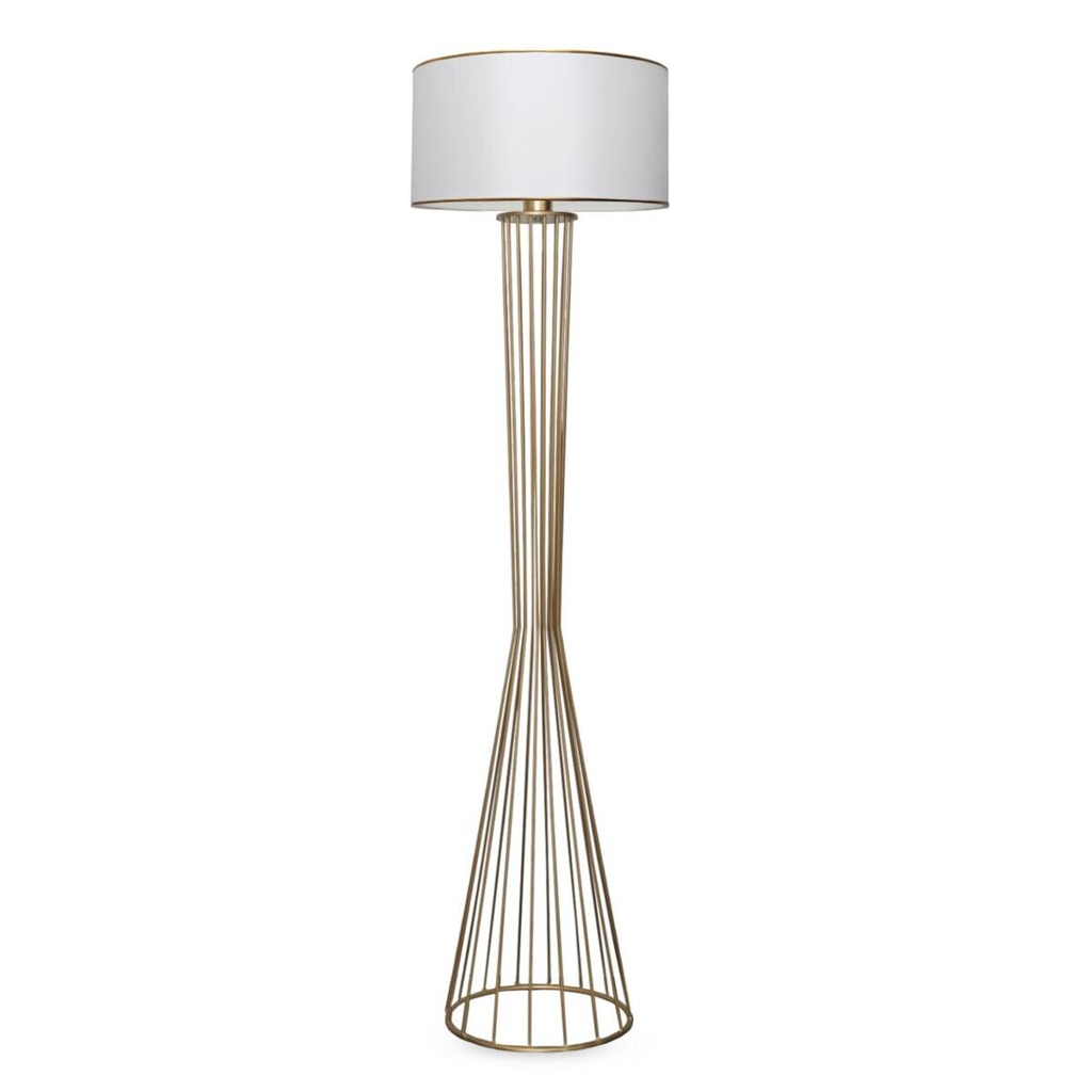 Opviq Stehlampe weiß gold Metall B/H/T/L/D: ca. 38x155x38x38x38 cm E27 1 Brennstellen