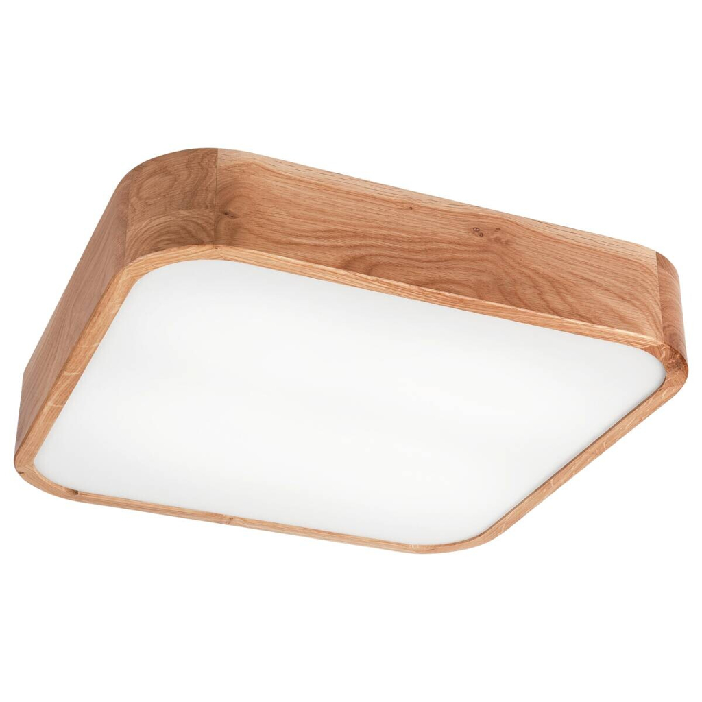 Lamkur Deckenleuchte GASPAR 48888 Eiche Eiche Holz Glas H/L: ca. 8x45 cm E27 4 Brennstellen
