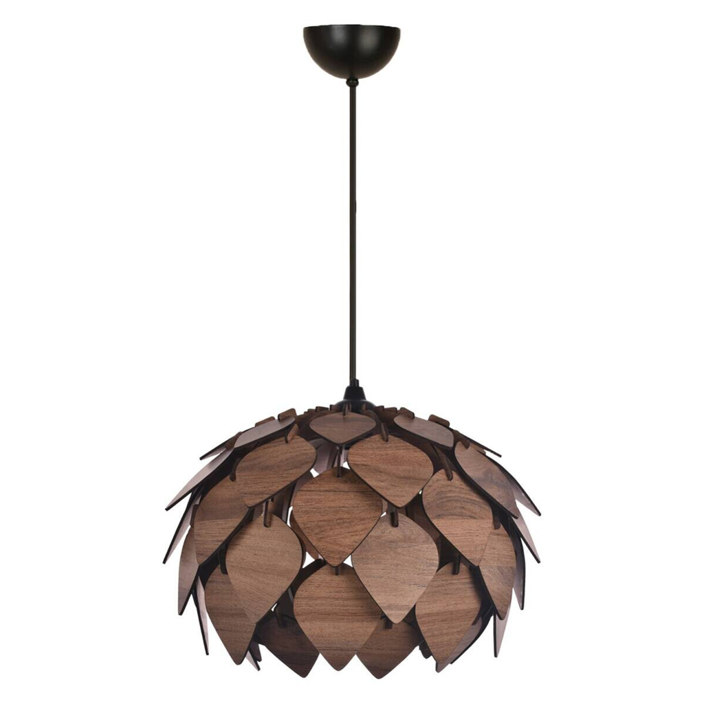Opviq Pendelleuchte braun MDF B/H/T/L/D: ca. 40x67x40x40x40 cm E27 1 Brennstellen