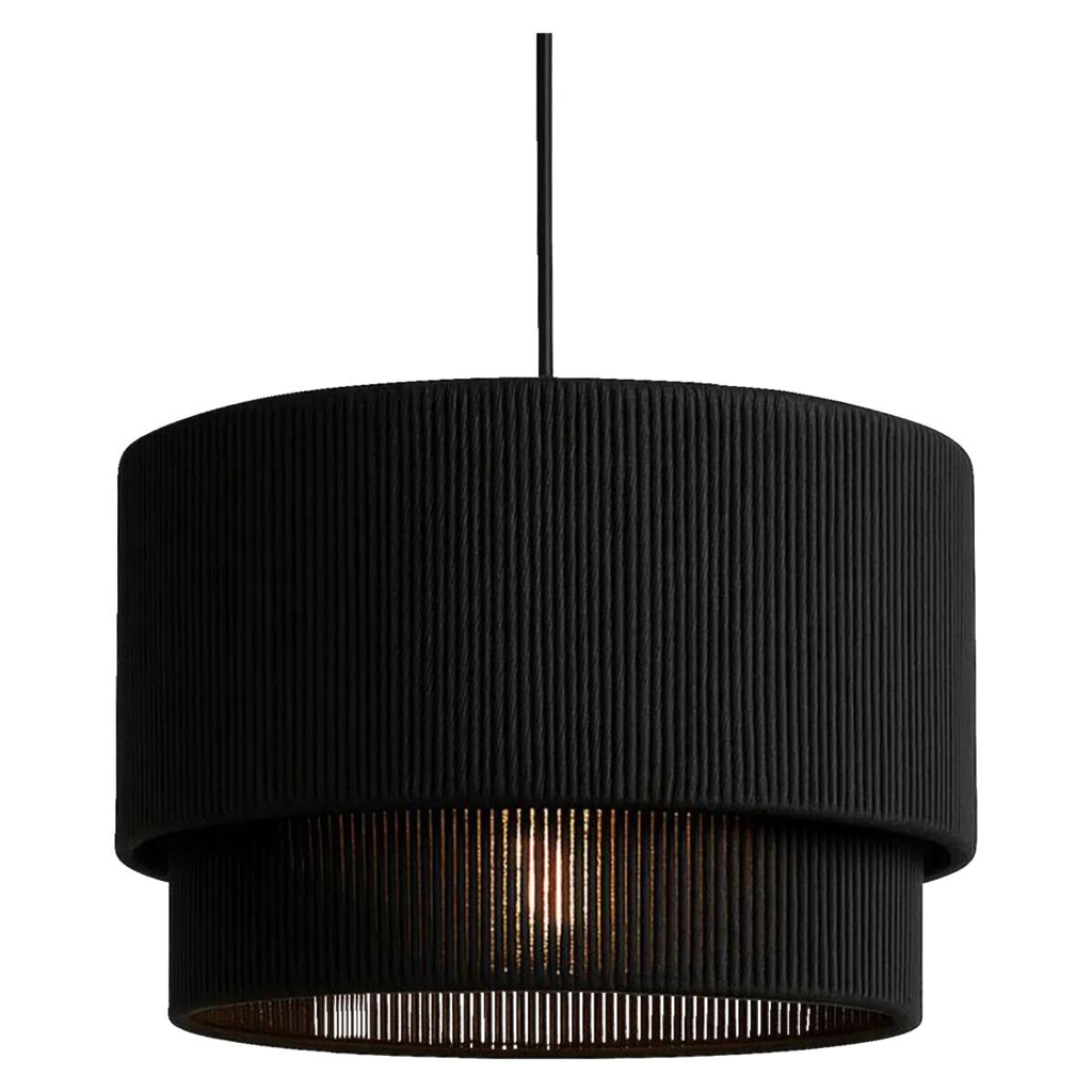 Opviq Pendelleuchte schwarz Kunststoff B/T/L: ca. 35x35x35 cm E27 1 Brennstellen