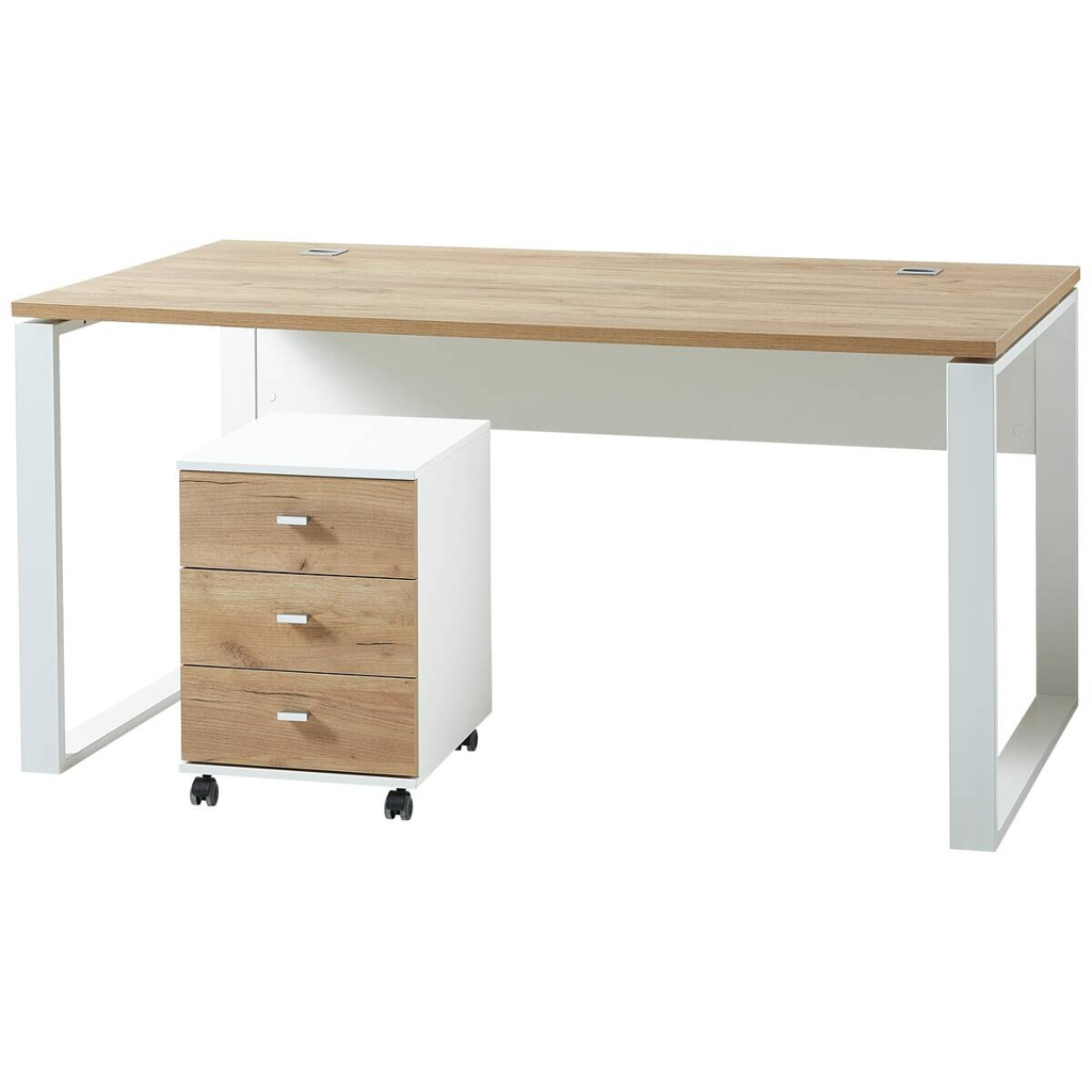 Badezimmer-Set 8019-513 weiß Eiche Navarra Nachbildung B/H/T: ca. 158x75x79 cm