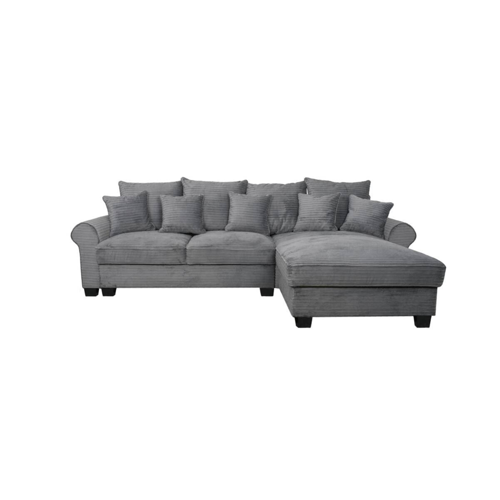 Ecksofa mit Bettfunktion und Bettkasten grau Microfaser B/H/T: ca. 293x96x178 cm