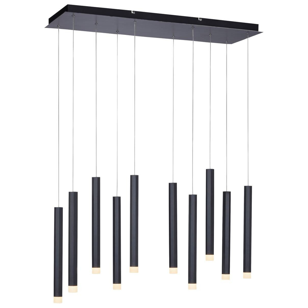 Just Light LED-Pendelleuchte BRUNO 15206-18 schwarz Aluminium Eisen B/H/T: ca. 89x120x30 cm 10 Brennstellen
