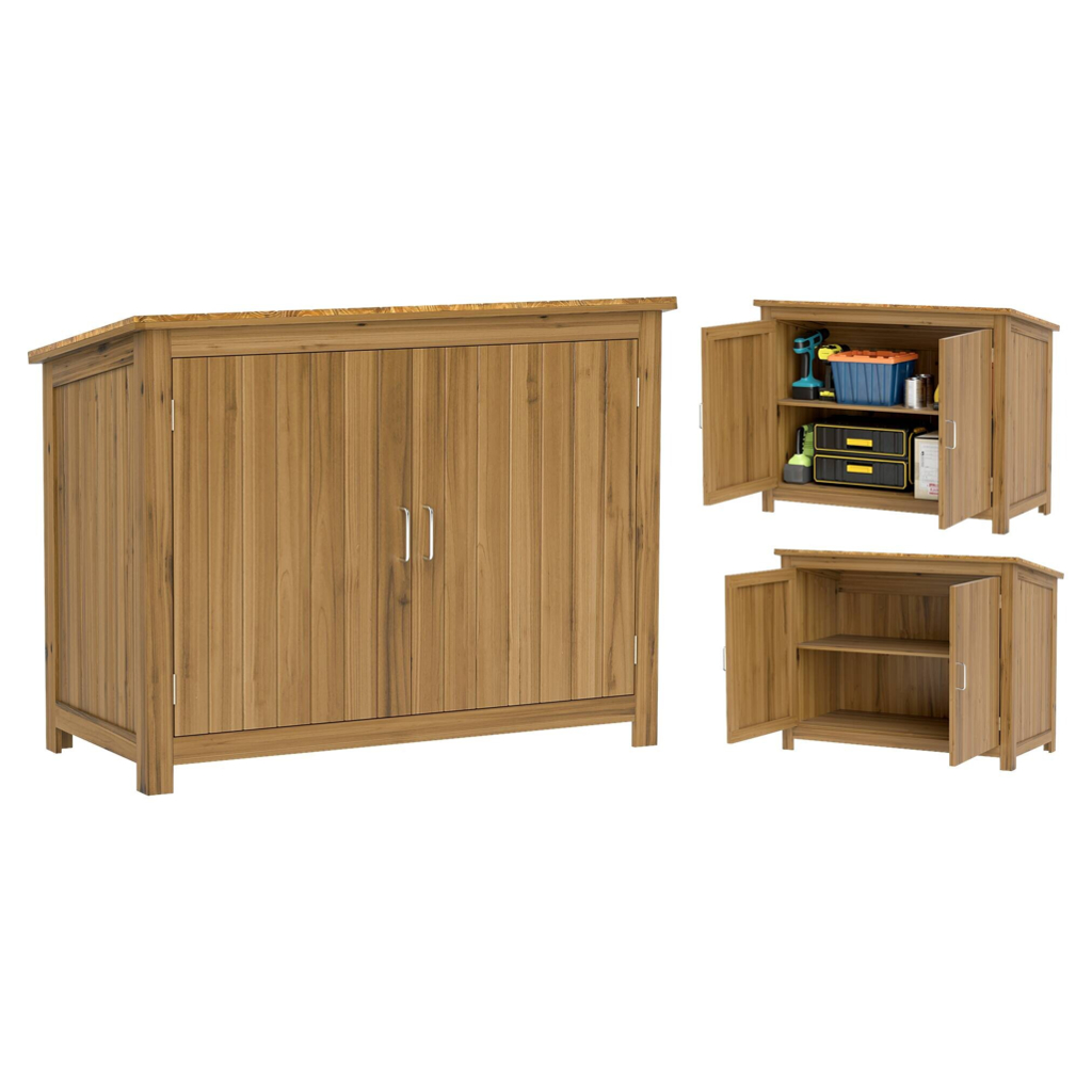 Outsunny Gartenschrank braun Holz B/H/L: ca. 50x85x110 cm