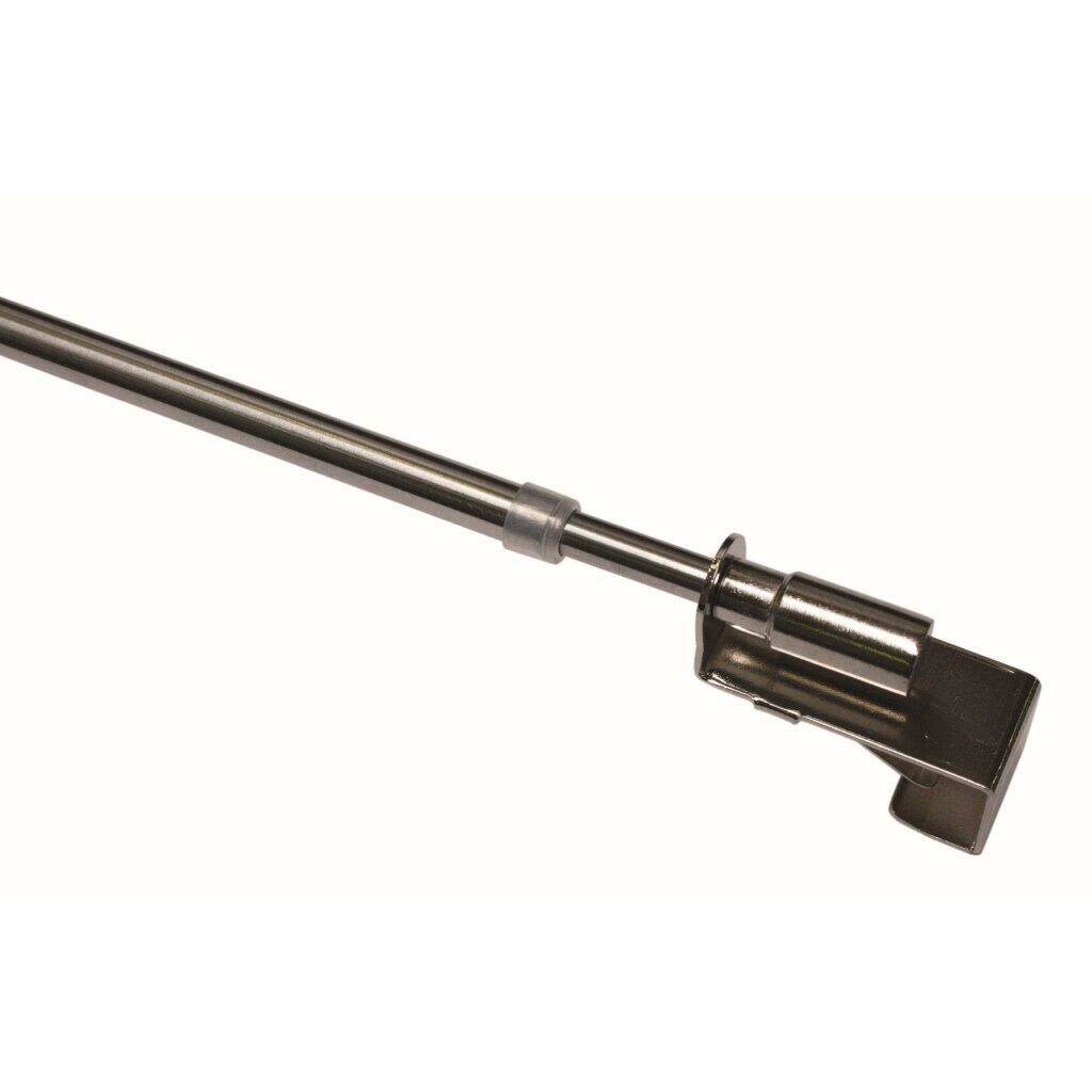 Boviva Vitragenstange Easy Edelstahloptik Metall ausziehbar von ca. 75 bis 125 cm 1.0 Läufe