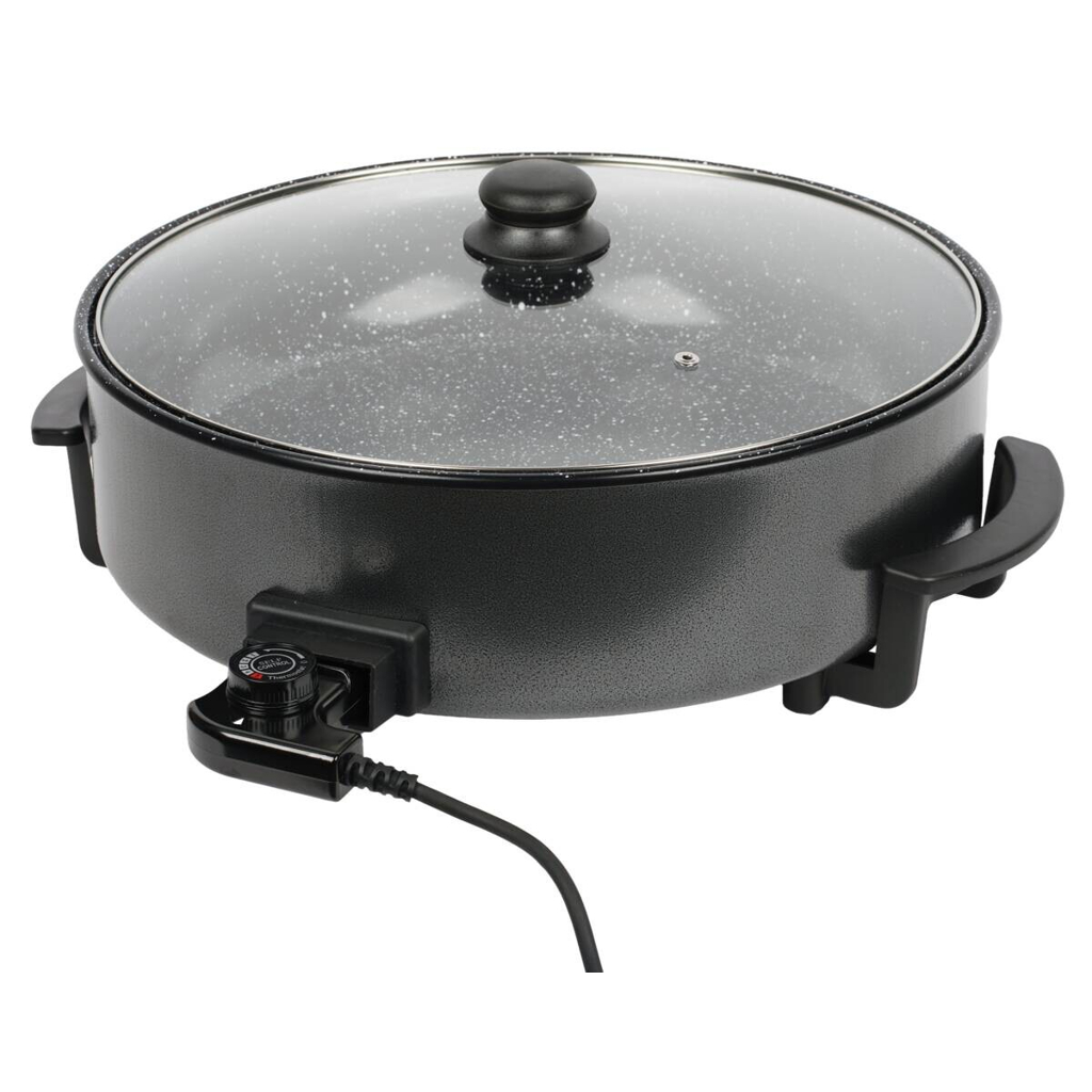 elektrische Multipfanne 20378 schwarz Metall Klarglas B/H/L: ca. 38x10x38 cm